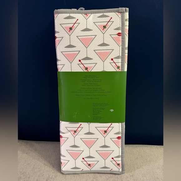NWT Kate Spade Pink Martini / Grey Reversible Drying Mat Set of 2, 16in x 22in - Picture 4 of 5